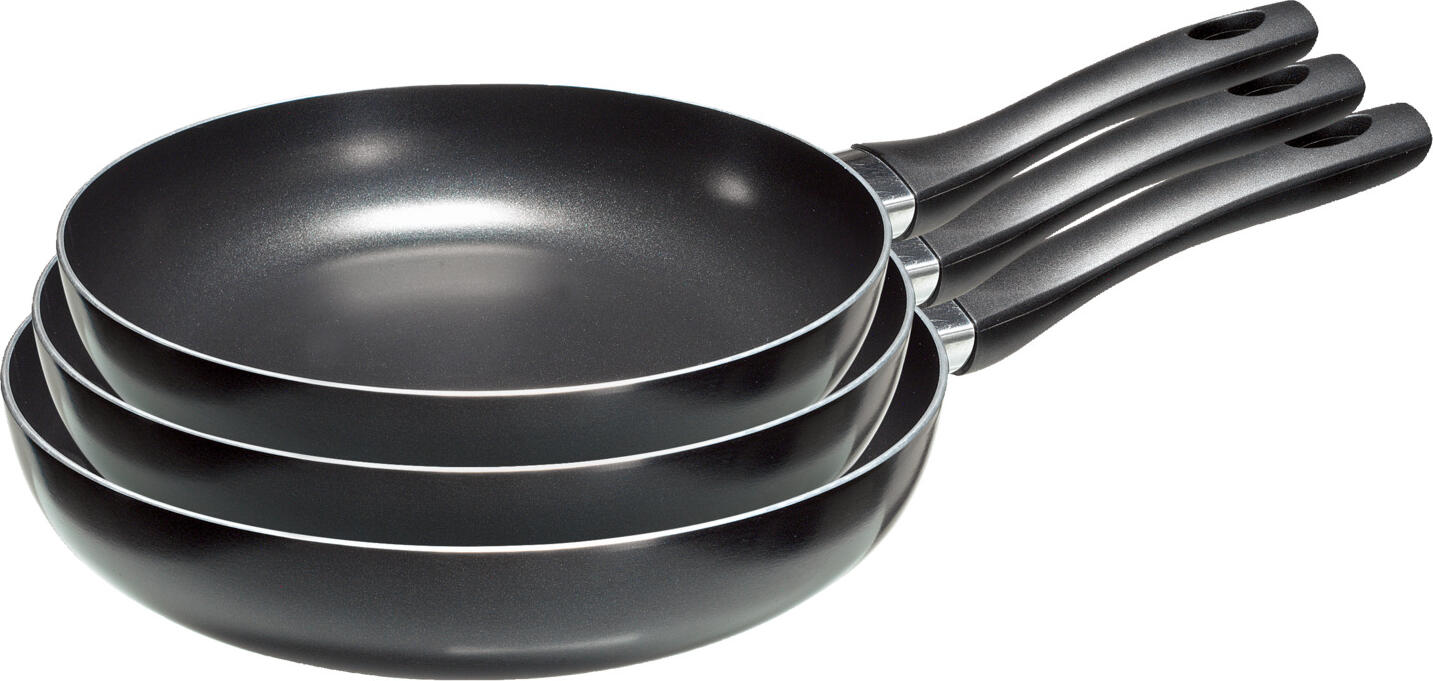 PULSIVA Smart Non-Stick Aluminum Frying Pan Set of 2, 20 cm Diameter, Grey Anthracite, Double Non-Stick Coating, All Stoves Compatible