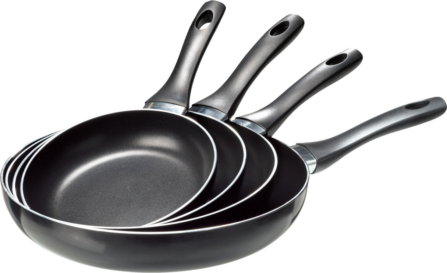 PULSIVA Smart Non-Stick Aluminum Frying Pan Set of 2, 20 cm Diameter, Grey Anthracite, Double Non-Stick Coating, All Stoves Compatible