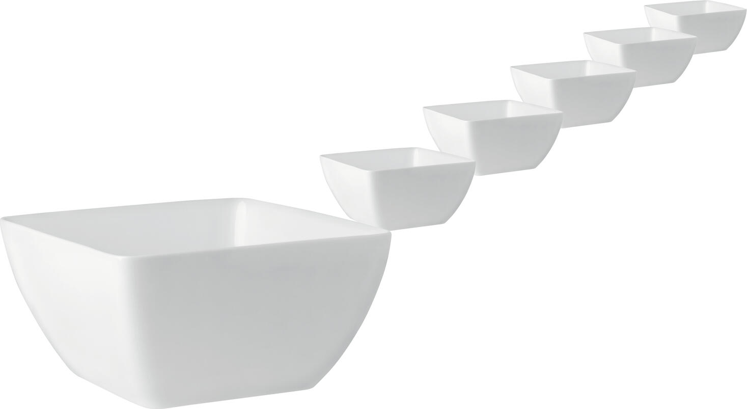 Набор из 6 фарфоровых мисок VEGA LUSINI Bali, белые, 3300 мл, подходят для посудомоечной машины и микроволновой печи