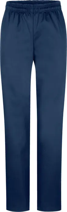 PULSIVA LUSINI Solutions GmbH Women's chef trousers Liam Damen Kochhose Liam Women's chef trousers Liam; Size 34; navy Damen Kochhose Liam; Kleidergröße 34; navy 65 % polyester, 35 % cotton. 200 g/m². 60 °C wash. Solid, practical women's chef trousers made of easy-care, smooth fabric. Back with two patch pockets, two side pockets, flexible elastic waistband with internal cord for optimal width adjustment. Comfortable, straight cut with comfortable fit. Inside leg length: 78 cm for size 36. 65 % Polyester, 35 % Baumwolle. 200 g/m². 60°-Wäsche. Solide, praktische Damenkochhose aus pflegeleichtem, glattem Gewebe. Rückenteil mit zwei aufgesetzten Taschen, zwei seitliche Eingriffstaschen, flexibler Gummibund mit innenliegender Kordel zur optimalen Weitenregulierung. Komfortabler, gerader Schnitt mit bequemer Passform. Innenbeinlänge: 78 cm in Gr 36