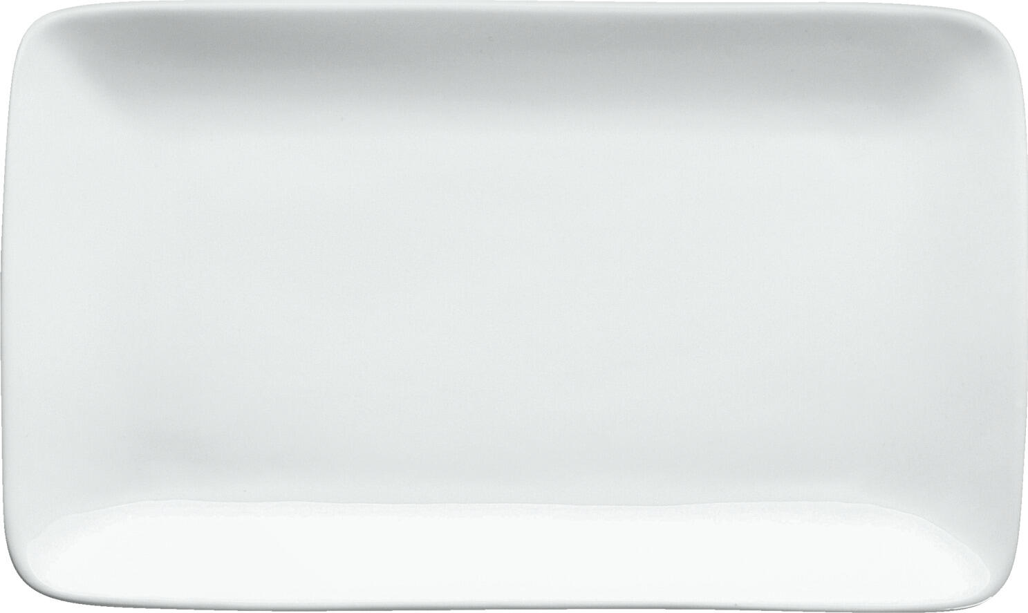 VEGA Damaskus Rectangular Porcelain Serving Platter, White High-Gloss Mirror Surface, 29.5 x 16 x 2.7 cm, Set of 4 Pieces