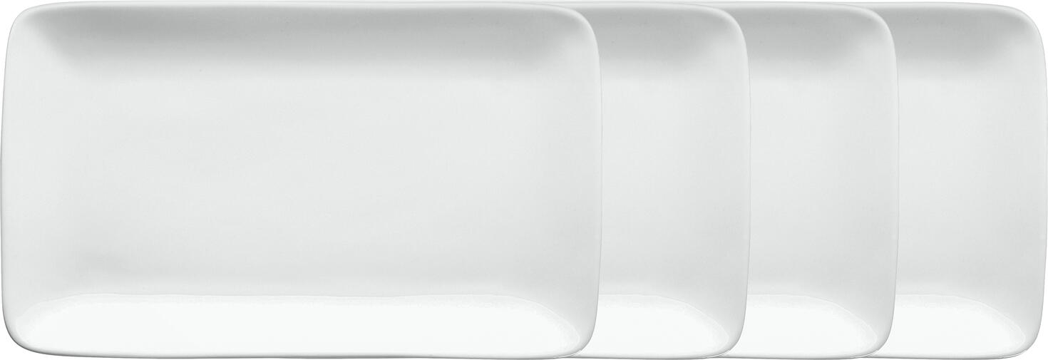 VEGA LUSINI Solutions GmbH Serving platter Damaskus rectangular Servierplatte Damaskus rechteckig Serving platter Damaskus rectangular; 29.5x16x2.7 cm (LxWxH); white; rectangular; 4 piece / pack Servierplatte Damaskus rechteckig; 29.5x16x2.7 cm (LxBxH); weiß; rechteckig; 4 Stück / Pack White porcelain platter. Rectangular shape with large mirror surface. Dishwasher safe and microwaveable. Weiße Porzellan-Platte. Rechteckige Form mit großer Spiegelfläche. Spülmaschinenfest und mikrowellengeeignet.