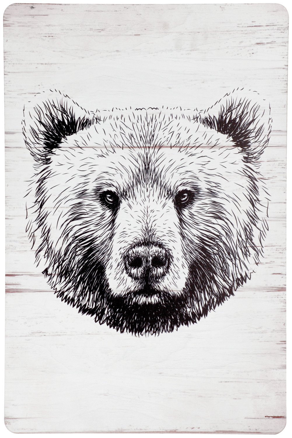 unknown LUSINI Solutions GmbH Wall art Hildor Wandbild Hildor Wall art Hildor; 40x60 cm (LxH); white/black Wandbild Hildor; 40x60 cm (LxH); weiß/schwarz Wall art made of pressed wood with bear motif. Hanger on the back. Wandbild aus Pressholz mit Bären-Motiv. Aufhängevorrichtung auf der Rückseite.