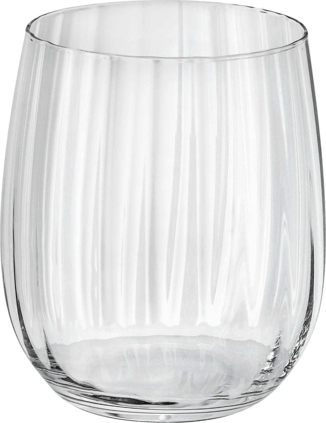 VEGA Leya Crystal Glass Set of 6, 460ml Universal Whisky and Cocktail Glasses, Transparent Textured Glassware, Dishwasher-Safe, 10.3cm Height