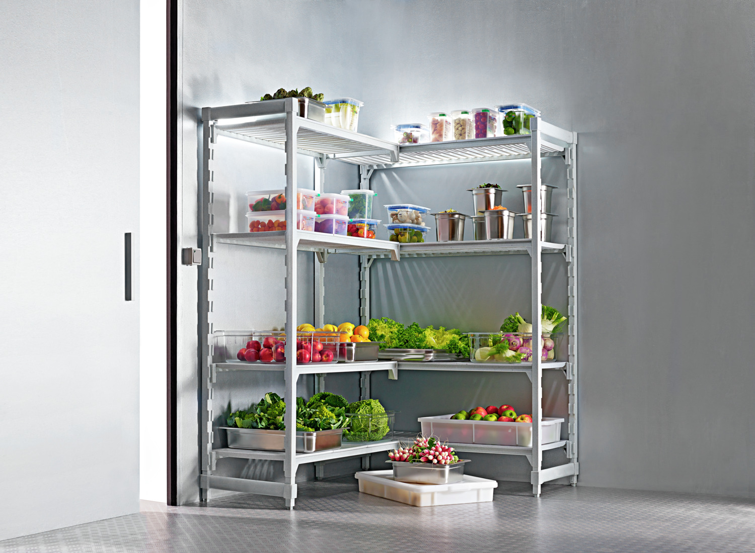 Containor GN 1/2 VEGA Premium, 6.5L, Otel Inoxidabil 18/10 Chrome-Nickel, 32.5x26.5x10cm, Gastronorm cu Colturi Ranfortate si Stivuire