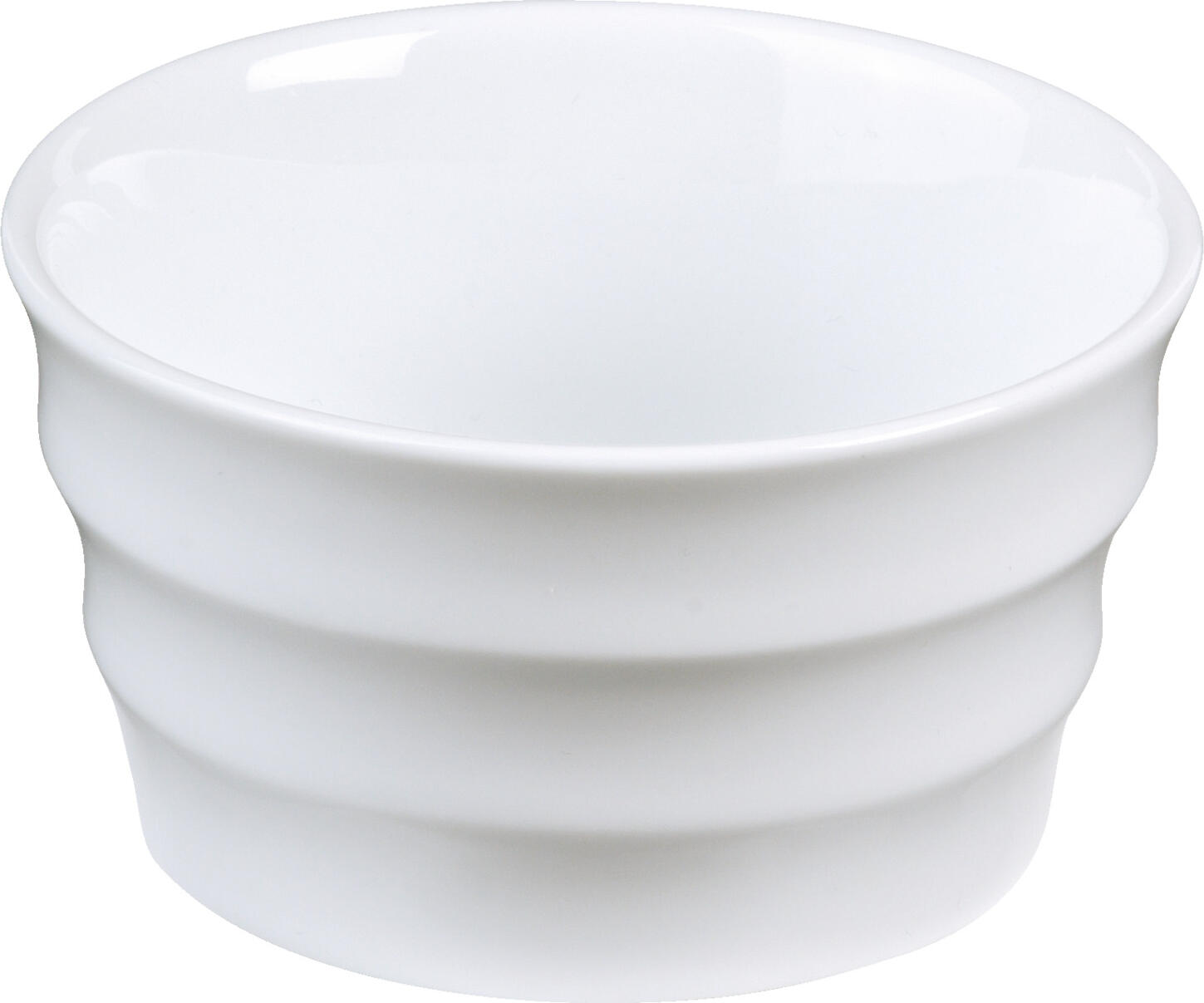 Pulsiva Lusini Marlow Mini Porcelain Bowls, White Round Ribbed Tiered Design, 10 cm Height, Dishwasher and Microwave Safe, Set of 6 or 12 Pieces