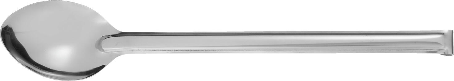 PULSIVA Short Serving Spoon Set of 2, 32 cm Stainless Steel Rustproof Unperforated Spoons with Bent Hanging Handle, Dishwasher Safe