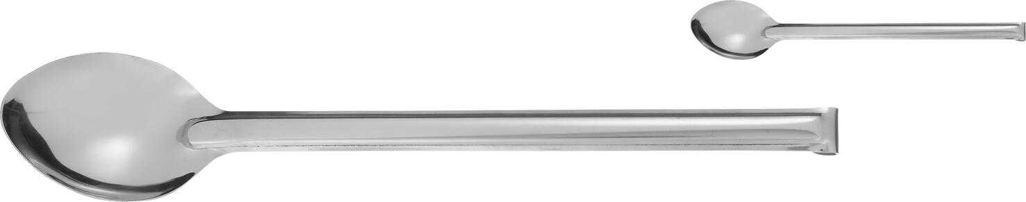 PULSIVA LUSINI Solutions GmbH Serving spoon Short Servierlöffel Short Serving spoon Short; 32 cm (L); stainless steel; 2 piece / pack Servierlöffel Short; 32 cm (L); edelstahl; 2 Stück / Pack Short-handled, unperforated serving spoon made of stainless steel. With bent end for hanging over the hob. Stick length 23.5cm. Dishwasher safe. Kurzstieliger, ungelochter Servier-Löffel aus Edelstahl, rostfrei. Mit gebogenem Ende zum Aufhängen über dem Kochfeld. Stiellänge 23,5 cm. Spülmaschinengeeignet.
