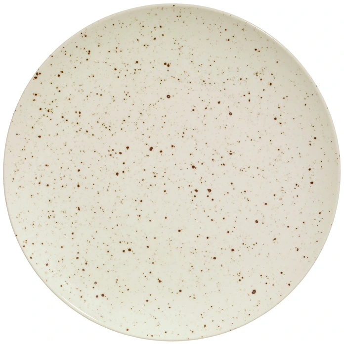 Farfurii Plate VEGA Alessia, Porțelan Bej cu Pete Irregulate, Rotunde fără Margine, 30 cm, Set de 4 piese