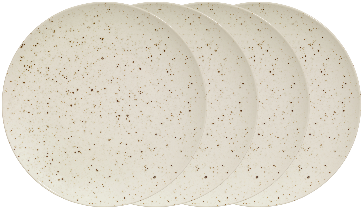 Farfurii Plate VEGA Alessia, Porțelan Bej cu Pete Irregulate, Rotunde fără Margine, 30 cm, Set de 4 piese