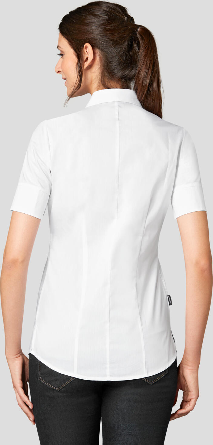 Jobeline Fiore Women's Short Sleeve Blouse, 67% Cotton 33% Polyester, Regular Fit, Concealed Button Placket, OEKO-TEX Standard 100, Easy-Iron
