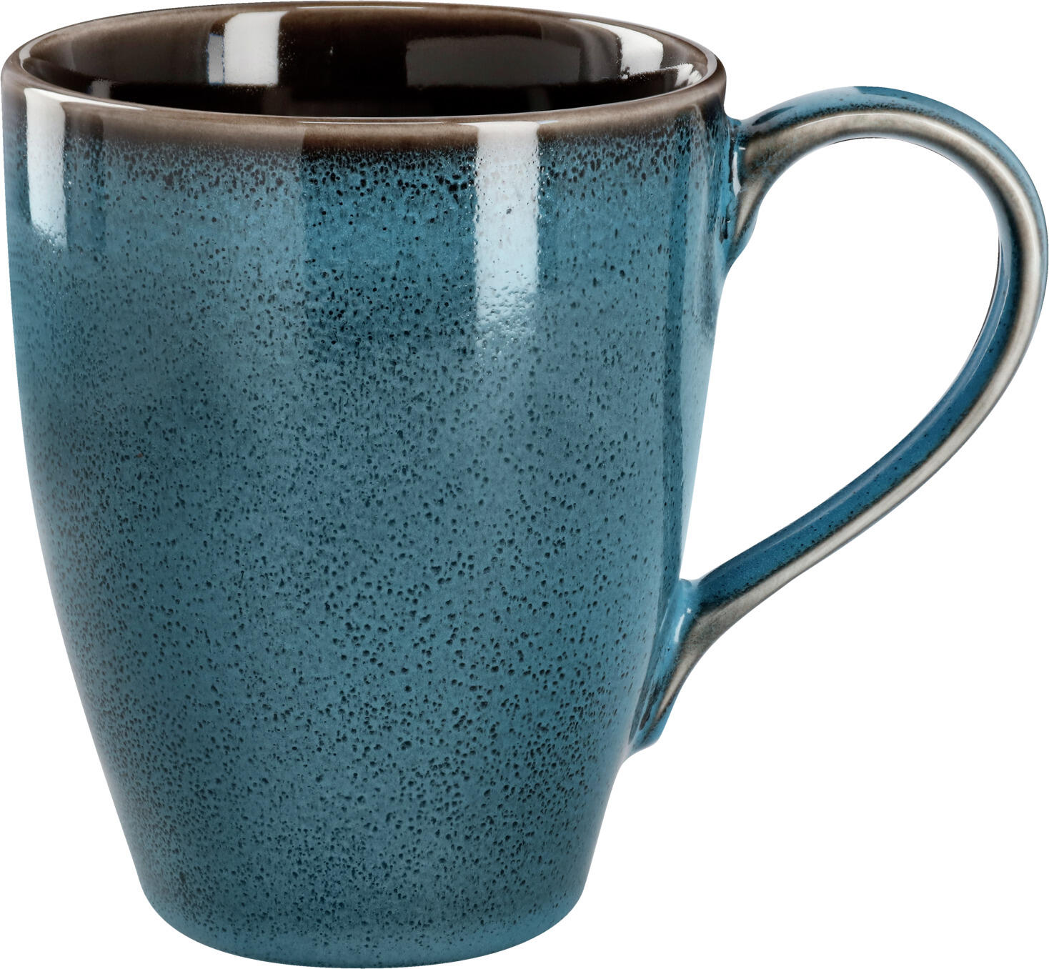 LUSINI Oriento Stoneware Coffee Cup and Mug, Unique Speckled Design with Irregular Edges, Microwave and Dishwasher Safe, 300ml, 105mm Height