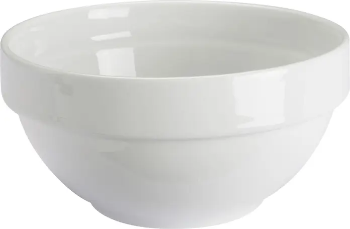 PULSIVA Sao Paulo White Porcelain Bowls, 350ml, 12cm Diameter, Stackable, Microwave and Dishwasher Safe, Set of 42 pieces