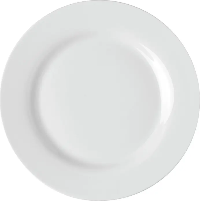 PULSIVA Plate Eco flat White Porcelain Round Dinner Plates, 27 cm, Dishwasher and Microwave Safe, Set of 6