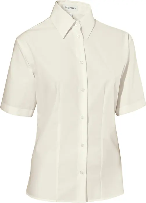 Bluza pentru femei JOBELINE Filipa, 100% bumbac, maneca scurta, croiala ajustata, guler camasa, OEKO-TEX Standard 100, alb crem