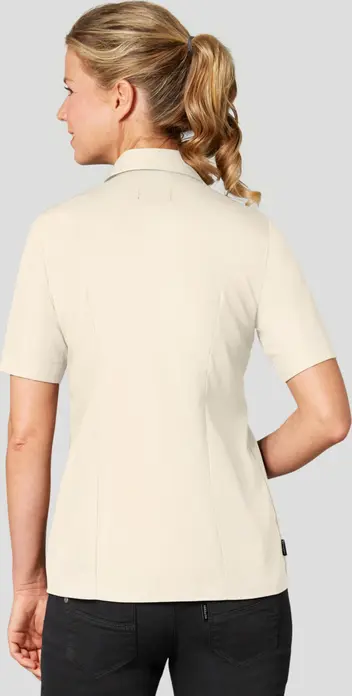 Bluza pentru femei JOBELINE Filipa, 100% bumbac, maneca scurta, croiala ajustata, guler camasa, OEKO-TEX Standard 100, alb crem