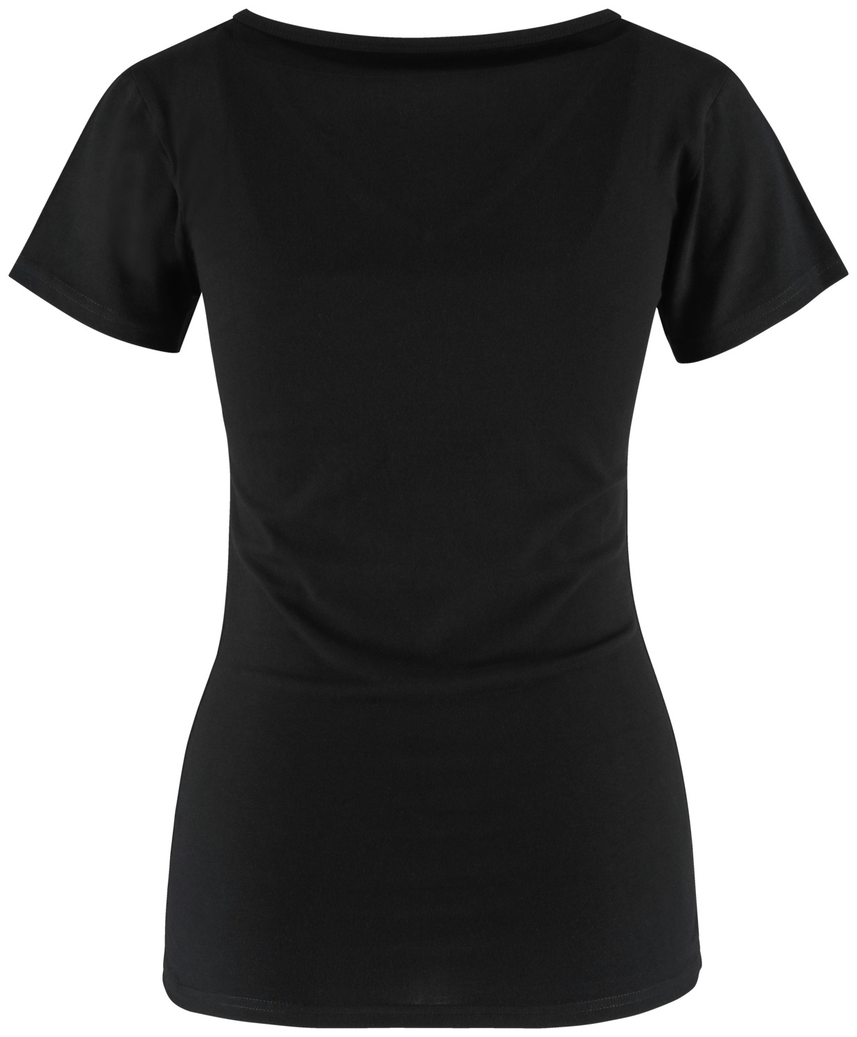 Set de 2 tricouri Pulsiva Double-V pentru femei, mărime XS, guler V, croială slim body-hugging din jersei de bumbac, 95% bumbac 5% spandex