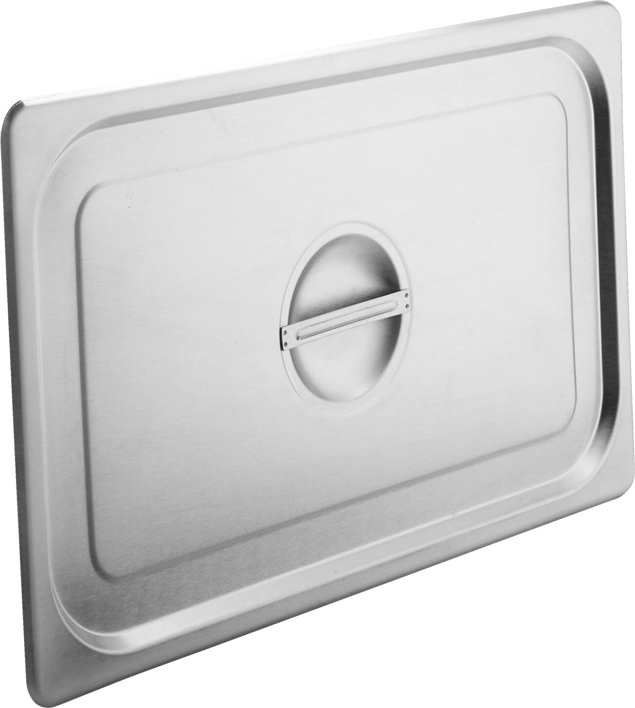 PULSIVA LUSINI Solutions GmbH GN lid 1/1 Profi GN-Deckel 1/1 Profi GN lid 1/1 Profi; GN 1/1, 53x32.7 cm (LxW); stainless steel GN-Deckel 1/1 Profi; GN 1/1, 53x32.7 cm (LxB); edelstahl Lid for GN container Profi from 18/0 chrome stainless steel, stainless. Robust and of medium Quality. Dishwasher safe. Deckel für GN-Behälter Profi aus 18/0 Chrom-Edelstahl, rostfrei. Mittelschwere, robuste Qualität. Spülmaschinenfest.