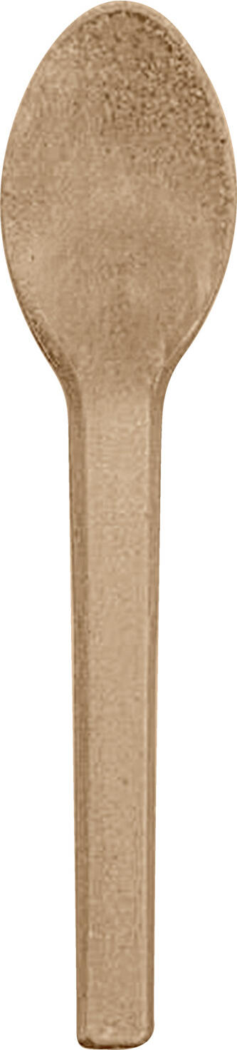 Reusable coffee spoon Refork Mehrweg-Kaffeelöffel Refork Reusable coffee spoon Refork; 12 cm (L); brown; 100 piece / pack Mehrweg-Kaffeelöffel Refork; 12 cm (L); braun; 100 Stück / Pack Reusable coffee spoon made of wood flour with natural polymer and minerals. Fully biodegradable. Does not leave any microplastics. Robust party cutlery, ideal for events and party services provided by the gastronomy and catering industry. Food safe, neutral taste and smell. Pleasant mouthfeel. Can be washed by hand and reused. The smooth finish on the edges means no splintering. Suitable for hot food - coffee spoon heat-resistant up to a maximum of +100 °C. Der Kaffeelöffel besteht aus Holzmehl und ist ein natürlich vorkommendes Polymer. Es wird vollständig aus Elementen hergestellt, die bereits in der Natur vorhanden sind und hinterlässt kein dauerhaftes Mikroplastik. Geeignet für Speisen bis 100 Grad.