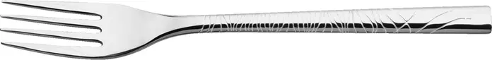 VEGA Monastir Starter and Dessert Fork Set of 12, 18/10 Chrome-Nickel Stainless Steel, Mirror Polished with Wave Relief, 18.4 cm, Silver