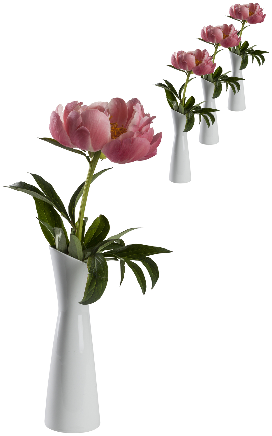 PULSIVA White Porcelain Vase, 20.6 cm Height, Waterproof and Dishwasher Safe, Timeless Design