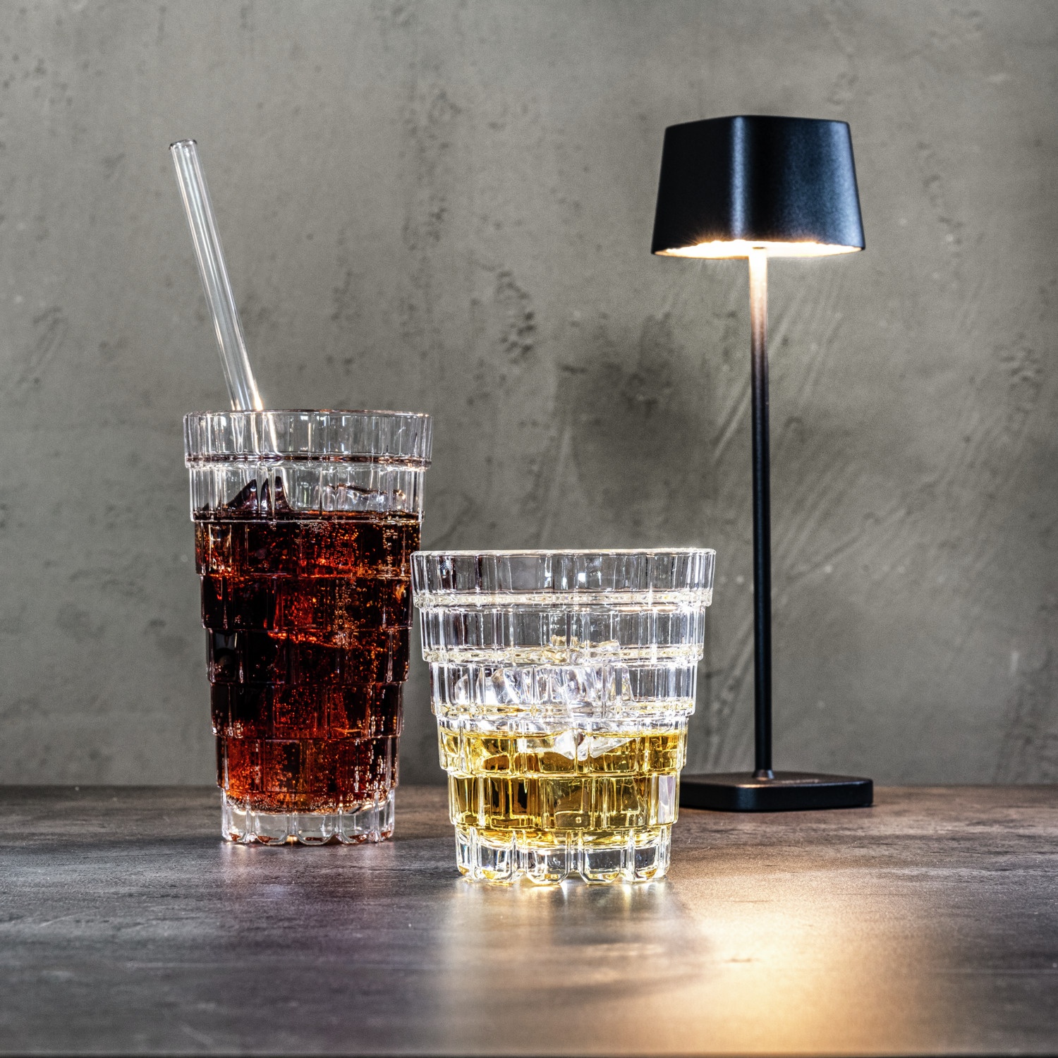 RCR Stack Long Drink Crystal Glasses, 390ml, Stackable Design with Anti-Limescale Drain System, Transparent, Set of 6