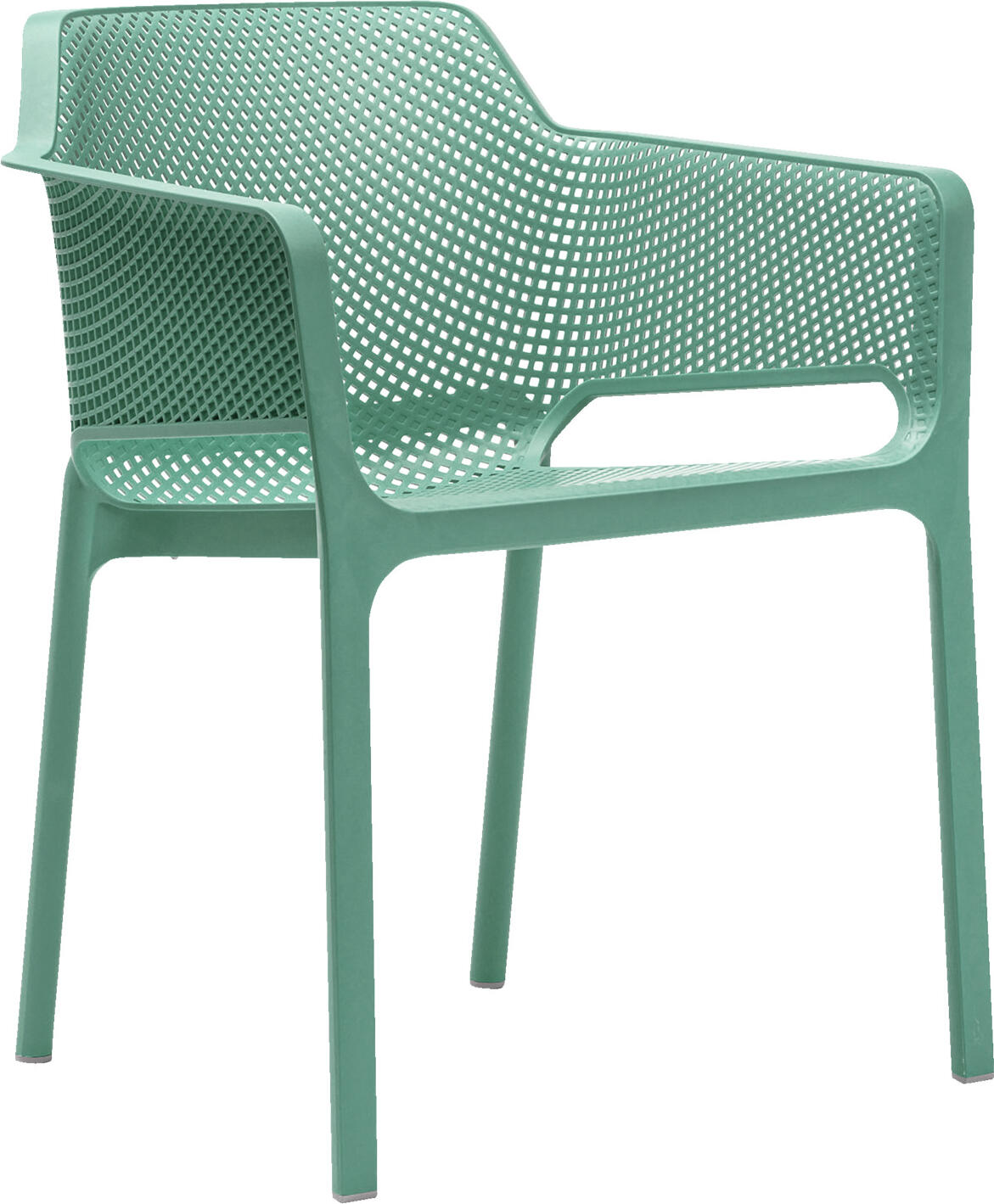 Nardi Chair Net with armrests Stuhl Net mit Armlehne Chair Net with armrests; 60.5x58.5x80 cm (WxDxH); mint; 4 piece / pack Stuhl Net mit Armlehne; 60.5x58.5x80 cm (BxTxH); mint; 4 Stück / Pack High quality outdoor chair made of sturdy fiberglass polypropylene. With optical hole pattern design. Weatherproof, UV-resistant and stackable. Non-slip chair legs. Suitable for outdoor use. Supplied assembled. Hochwertiger Outdoorstuhl aus stabilem Fiberglas Polypropylen. Mit optischem Lochmusterdesign. Wetterfest, UV-beständig und stapelbar. Rutschfeste Stuhlbeine. Für den Außenbereich geeignet. Lieferung erfolgt montiert.