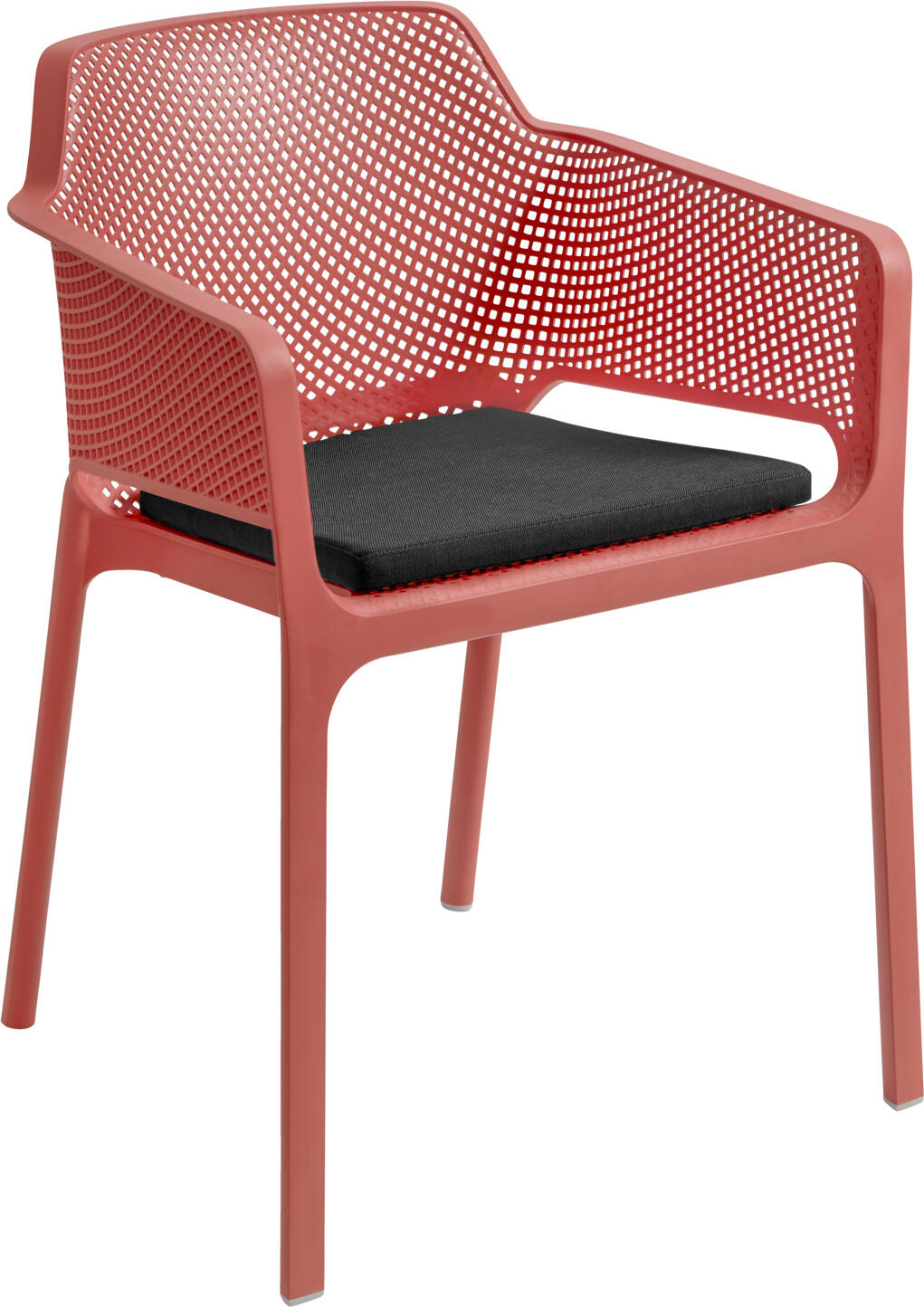 Set de 4 scaune Nardi Net, Marsala, scaune de gradina din polipropilena cu fibra de sticla, rezistente la intemperizi si UV, stivuibile, 60.5 x 58.5 x 80 cm
