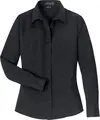 Jobeline Tabea Women's Long-Sleeved Blouse, 65% Polyester 35% Cotton, Regular Fit, Easy-Care Easy-Iron, Extra-Long Back, Rounded Hem