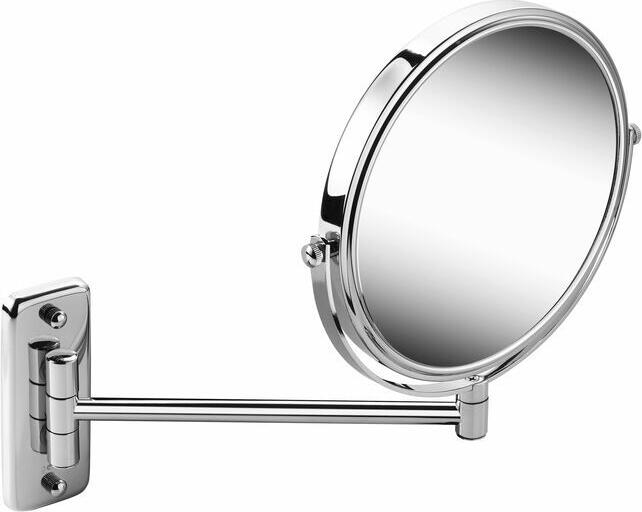Geesa Coram B.V. Mirror series shaving and vanity mirror 1-arm, 3x magnificat Mirror Rasier- und Kosmetikspiegel 1-armig 3-fach-Vergrößeru Mirror series shaving and vanity mirror 1-arm, 3x magnification ø 200 mm; 3x28.4x3 cm (LxHxD); grey Mirror Rasier- und Kosmetikspiegel 1-armig 3-fach-Vergrößerung ø 200 mm; 3x28.4x3 cm (LxHxT); grau Gentle, pleasant curves. This shaving and cosmetic mirror from the Mirror series looks good in an elegant, modern bathroom, at home or in hotels. This 1-arm model has a diameter of 200 mm and offers 3x magnification. Ideal for putting on make-up or practical for an exact view when shaving. The high-quality chrome surface gives the mirror an elegant look. Material: Brass, glass Sanfte, angenehme Rundungen. Dieser Rasier- und Kosmetikspiegel aus der Mirror-Serie macht sich gut in einer eleganten, modernen Badezimmereinrichtung, zu Hause oder in Hotels. Dieses 1-armige Modell hat einen Durchmesser von 200 mm und bietet eine 3-fache Vergrößerung. Ideal zum Schminken oder praktisch für die exakte Sicht beim Rasieren. Die hochwertige Chromoberfläche verleiht dem Spiegel eine edle Optik. Material: Messing, Glas