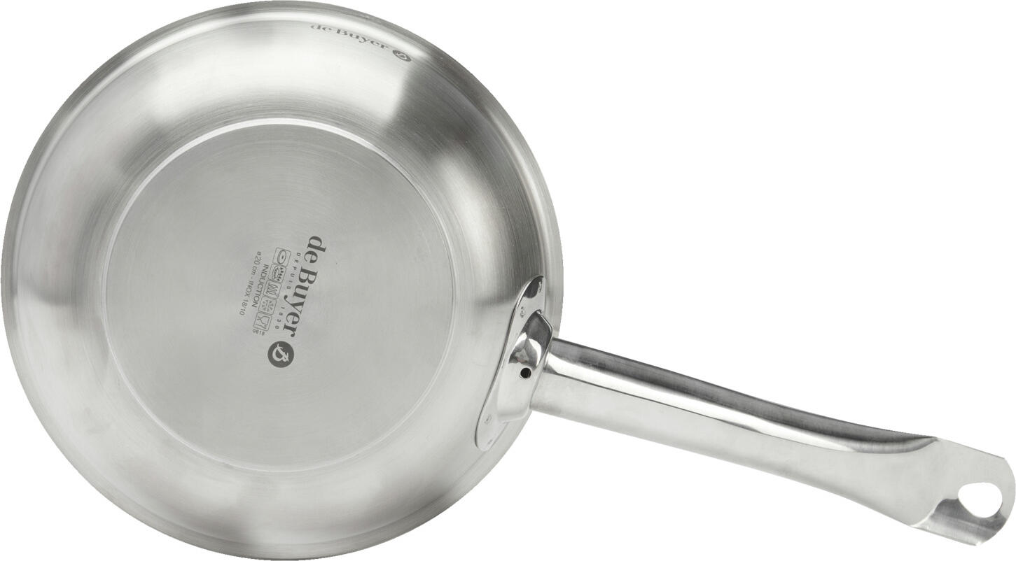 Tiga De Buyer Prim Appety 20 cm, Otel Inoxid AISI 304 INOX 18/10, Baza Sandwich Compatibila cu Inductie, Seria Profesionala HORECA, Argintiu