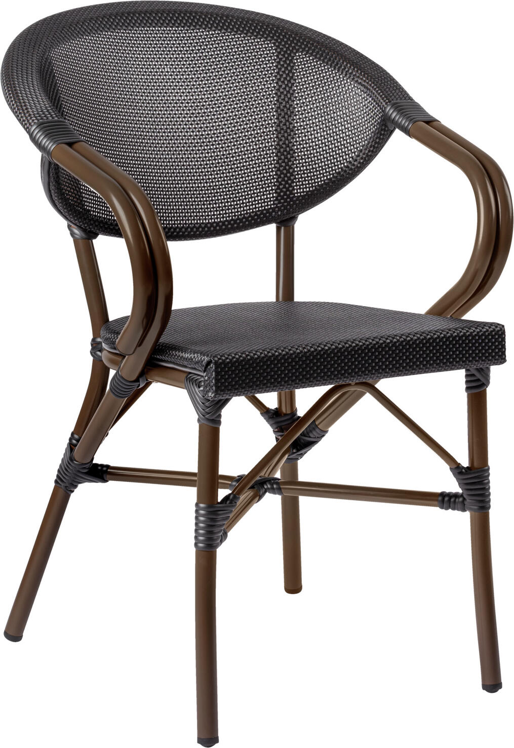 Set de 2 scaune exterioare stivuibile PULSIVA LUSINI Elm, aluminiu vopsit electrostatic, textil rezistent la intemperii, 55.5x58x81 cm