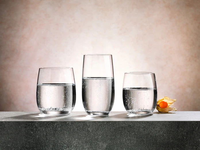 VEGA Theresa Crystal Water Drinking Glasses, 250 ml, Transparent, Dishwasher Safe, Set of 6