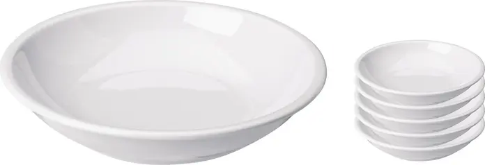 PULSIVA LUSINI Solutions GmbH Plate Kora deep Teller Kora tief Plate Kora deep; 500 ml, 19.5x3.5 cm (ØxH); white; round; 6 piece / pack Teller Kora tief; 500 ml, 19.5x3.5 cm (ØxH); weiß; rund; 6 Stück / Pack White, very stable hotel porcelain. Without rim. Stackable, dishwasher safe and microwaveable. Weight plate Ø 17 cm approx. 400 g. Weiße Teller aus Porzellan. Ohne Fahne. Stabile Ausführung. Spülmaschinenfest und mikrowellengeeignet.