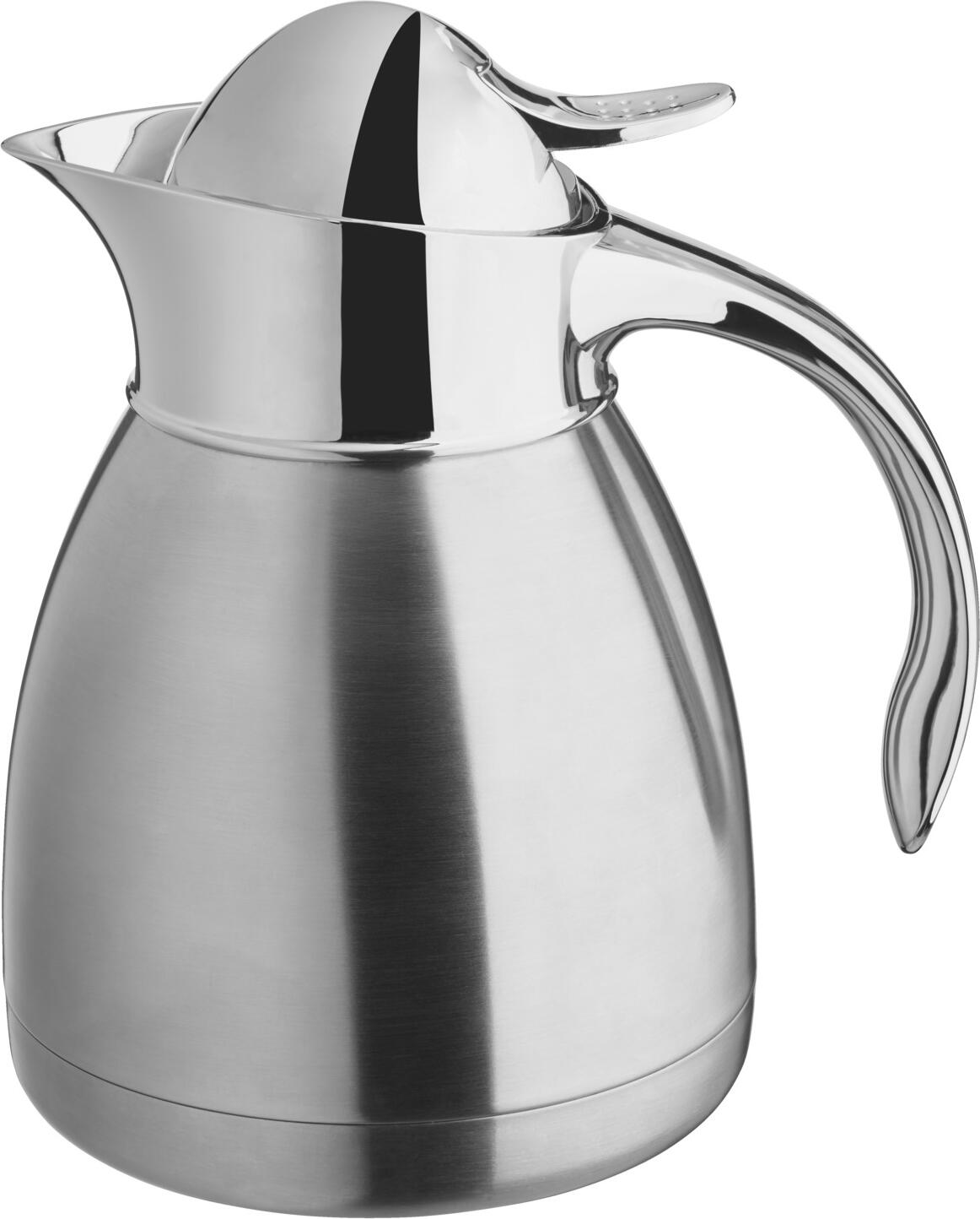 VEGA LUSINI Solutions GmbH Thermos flask Gerro Isolierkanne Gerro Thermos flask Gerro; 1 l, 13.6x19.5 cm (ØxH); silver; conical Isolierkanne Gerro; 1 l, 13.6x19.5 cm (ØxH); silber; kegelförmig Vacuum jug in classic design made of 18/10 stainless steel. With double-walled stainless steel insert. Easy to clean. Durable. Robust. Not dishwasher safe. Isolierkanne in klassischem Design aus Edelstahl 18/10. Mit doppelwandigem Edelstahleinsatz. Pflegeleicht. Langlebig. Robust. Nicht spülmaschinenfest.