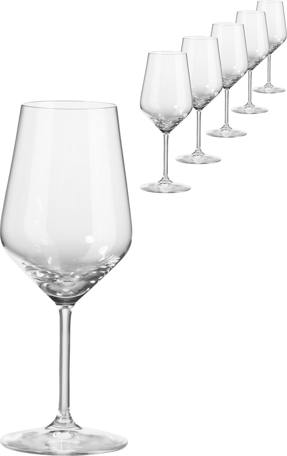 Set de 6 piese Pahare de vin Rose VEGA Vinzenza din cristal, 490 ml, transparente, rezistente la masina de spalat vase