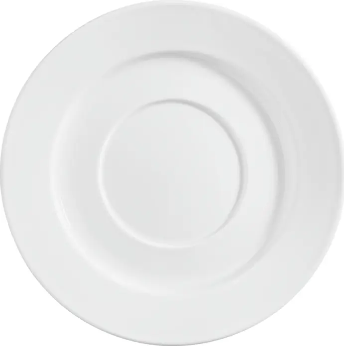 VEGA Base Porcelain Saucers, White Round Soup Tea Latte Plates, 17 cm Diameter, Dishwasher and Microwave Safe, Set of 6