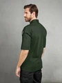 Jobeline Marco Men's Short-Sleeved Chef's Jacket, 65% Polyester 35% Cotton, Breathable Piqué Back, Wing Collar, Size 52, Dark Olive