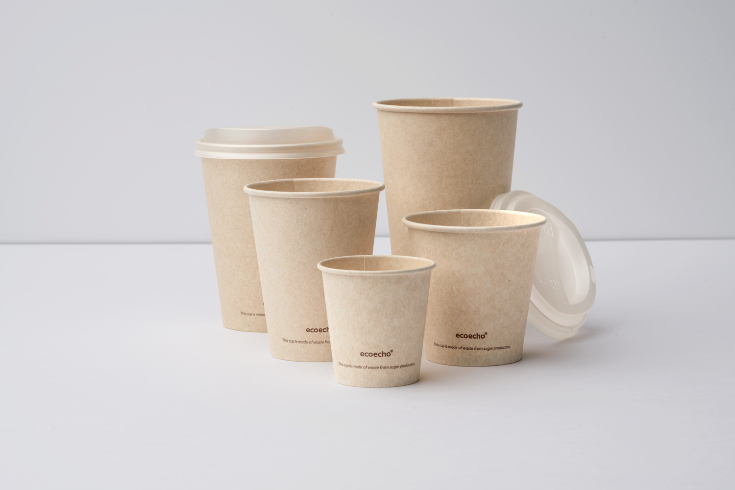 Duni Eco IV Flat Lids for Sugar Cane Drinking Cups, CPLA Bio-based Plastic, White, 9.3 cm Diameter, Compostable EN 13432, Pack of 75