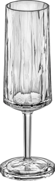 koziol Flute Club No. 14 Superglas Unbreakable Plastic Champagne Glasses, Faceted, 180 ml, Transparent, Set of 70 Pieces