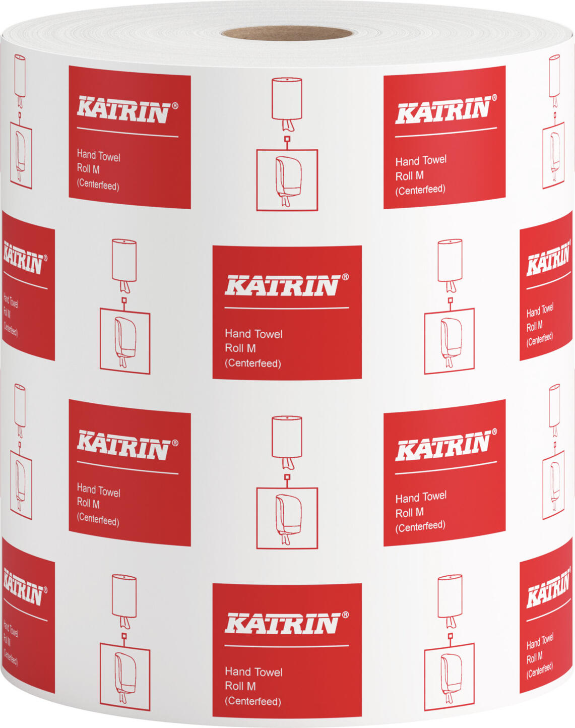 Katrin Centerfeed Classic M Multipurpose Hand Towel Rolls, 1-Ply Recycled White Paper, 20.5 x 30 cm, 300m, 1000 Sheets per Roll, Set of 6 Rolls