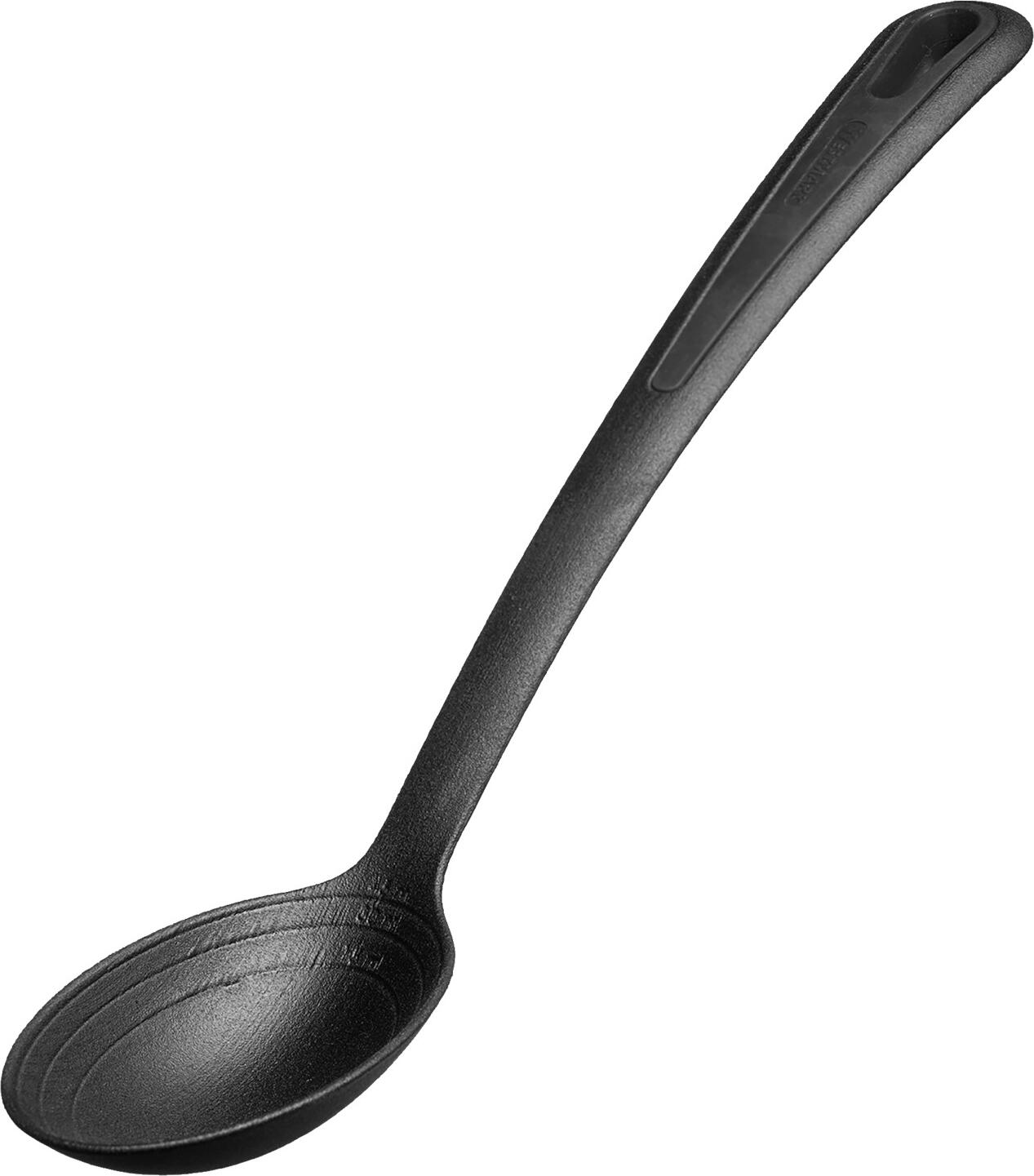 Westmark Westmark GmbH Vegetable spoon Gentle with oval head Gemüselöffel Gentle mit ovaler Laffe Vegetable spoon Gentle with oval head; 33.5x6.3x4.6 cm (LxWxH); black Gemüselöffel Gentle mit ovaler Laffe; 33.5x6.3x4.6 cm (LxBxH); schwarz Vegetable spoon with deep head. 15, 30 and 45 ml markings on the inside. Ideal for pots and pans with non-stick coatings. Heat-resistant up to 210 °C. Gemüselöffel mit tiefer Löffelmulde. Innenliegender Skala mit 15, 30 und 45 ml. Ideal für beschichtete Töpfe und Pfannen. Hitzebeständig bis 210 °C.