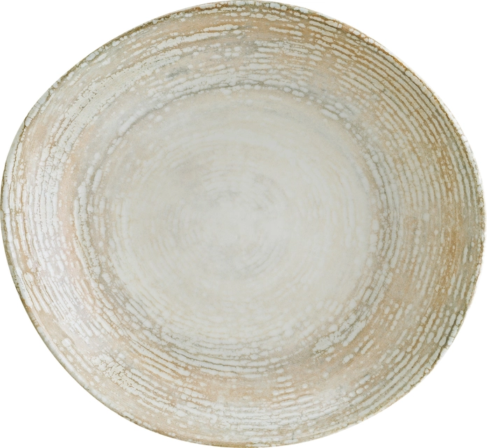 Bonna Patera Organic Deep Plate, Porcelain, 26 cm, 1000 ml, White/Beige, Vintage Style, Set of 6
