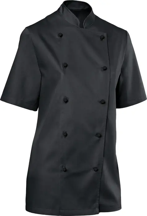 PULSIVA Pauline Women's Short-Sleeved Chef Jacket, 65% Polyester 35% Cotton, 200 g/m², Double-Breasted 5-Button Closure, OEKO-TEX Standard 100