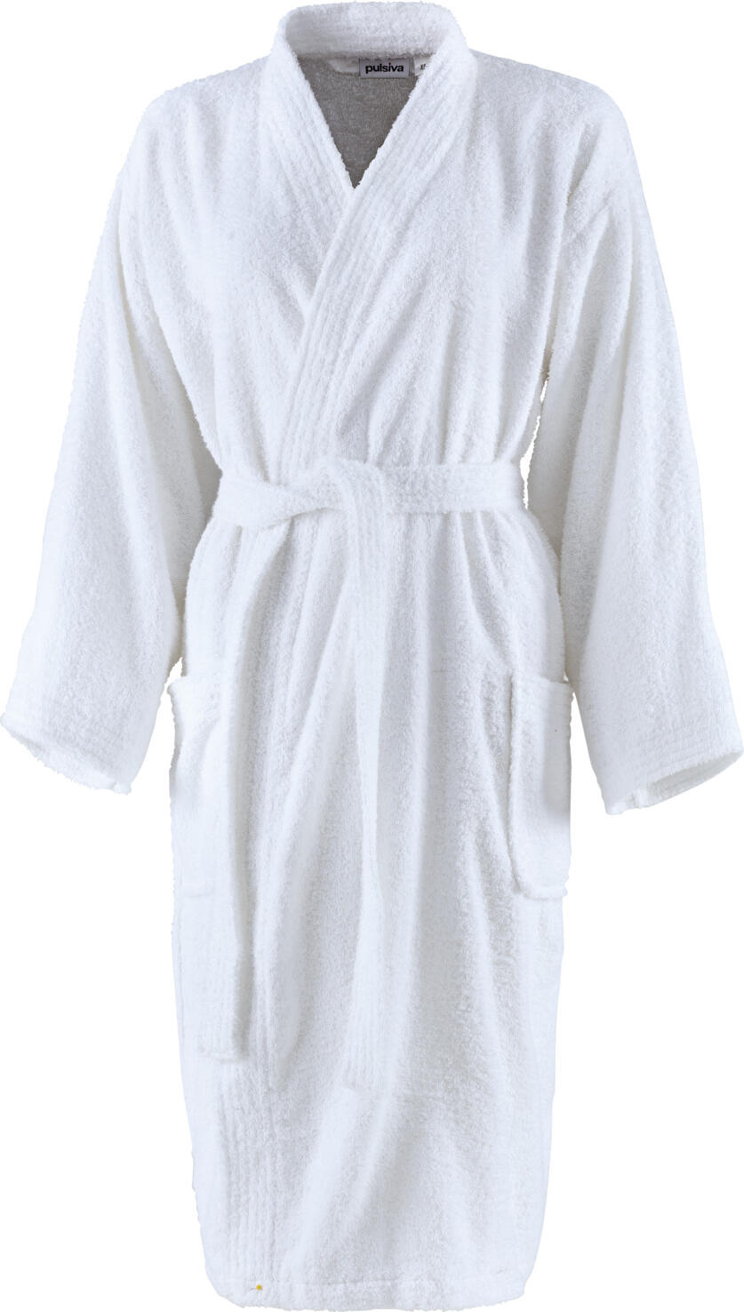 PULSIVA LUSINI Solutions GmbH Bathrobe Oreon Bademantel Oreon Bathrobe Oreon; Size XL/2XL; white Bademantel Oreon; Kleidergröße XL/2XL; weiß 100% cotton. Weight approx 360 g/m². White walk terry kimono bathrobe in unisex with a length of 118.5 cm has two patch pockets and tie belt. 100 % Baumwolle. Gewicht ca. 360 g/m². Weißer Walkfrottier Kimono-Bademantel in unisex mit einer Länge von 118,5 cm verfügt über zwei aufgesetzte Taschen und Bindegürtel.