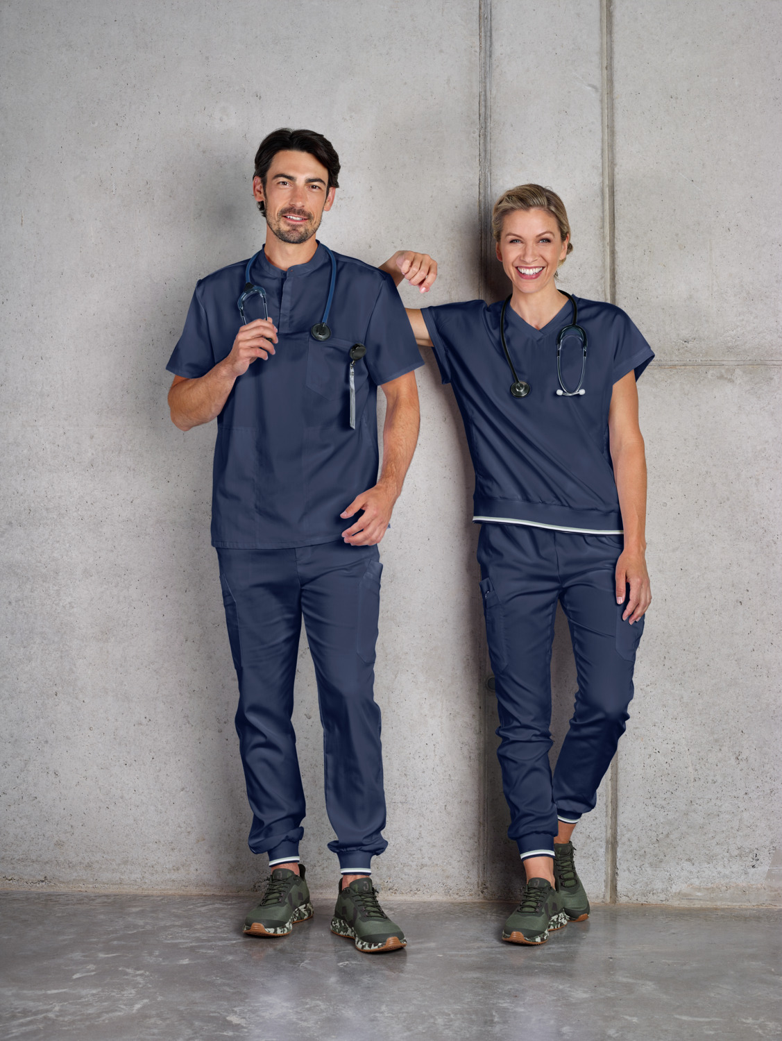 Jobeline Paola Women's Tunic, Modern Sweatshirt-Style Medical Scrub, Lyocell Tencel and Polyester, Breathable Cooling Fabric, Navy