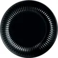 Luminarc Cottage Tempered Glass Flat Plates, Black Round Ribbed Edge, Stackable, Dishwasher and Microwave Safe