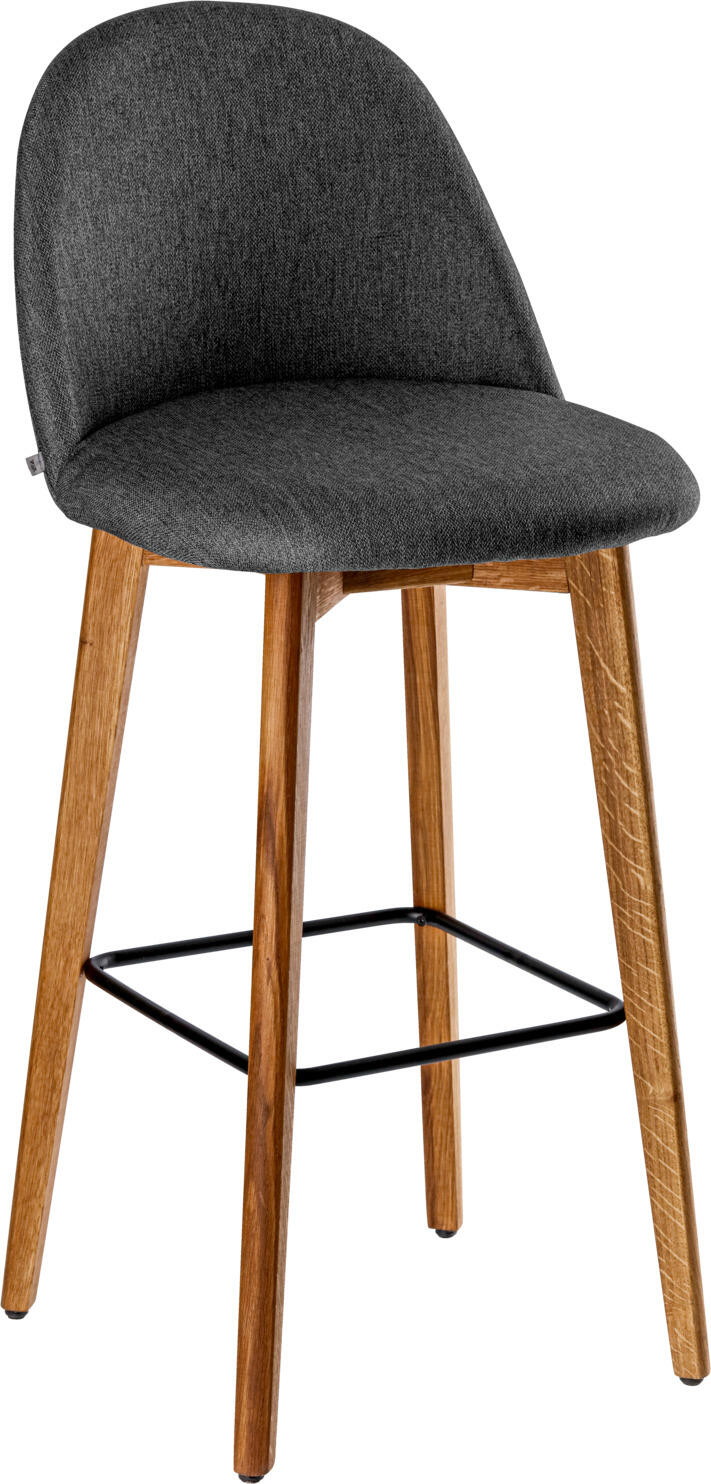 VEGA LUSINI Solutions GmbH Bar stool Alwin Barstuhl Alwin Bar stool Alwin; 47x48x111 cm (WxDxH); seat anthracite, base oak/natural Barstuhl Alwin; 47x48x111 cm (BxTxH); Sitz anthrazit, Gestell eiche/natur High quality bar chair made with fabric cover (100% polyester) and solid oak frame, oiled. High seating comfort. Only suitable for indoor use. Delivery is assembled. Matching chair can be ordered at the same time. Hochwertiger Barstuhl gefertigt mit Stoffbezug (100 % Polyester) und massivem Eichengestell, geölt. Hoher Sitzkomfort. Nur für den Innenbereich geeignet. Lieferung erfolgt montiert. Passenden Stuhl gleich mitbestellen. Der Polsterstuhl ist FSC™-zertifiziert. LUSINI ist davon überzeugt, dass Wälder für unsere Zukunft unverzichtbar sind. Deshalb setzen wir uns für FSC™-zertifizierte Produkte ein (FSC™ N003150). So können wir Ihnen helfen, bessere Kaufentscheidungen zum Wohle unserer Wälder zu treffen. www.fsc.org