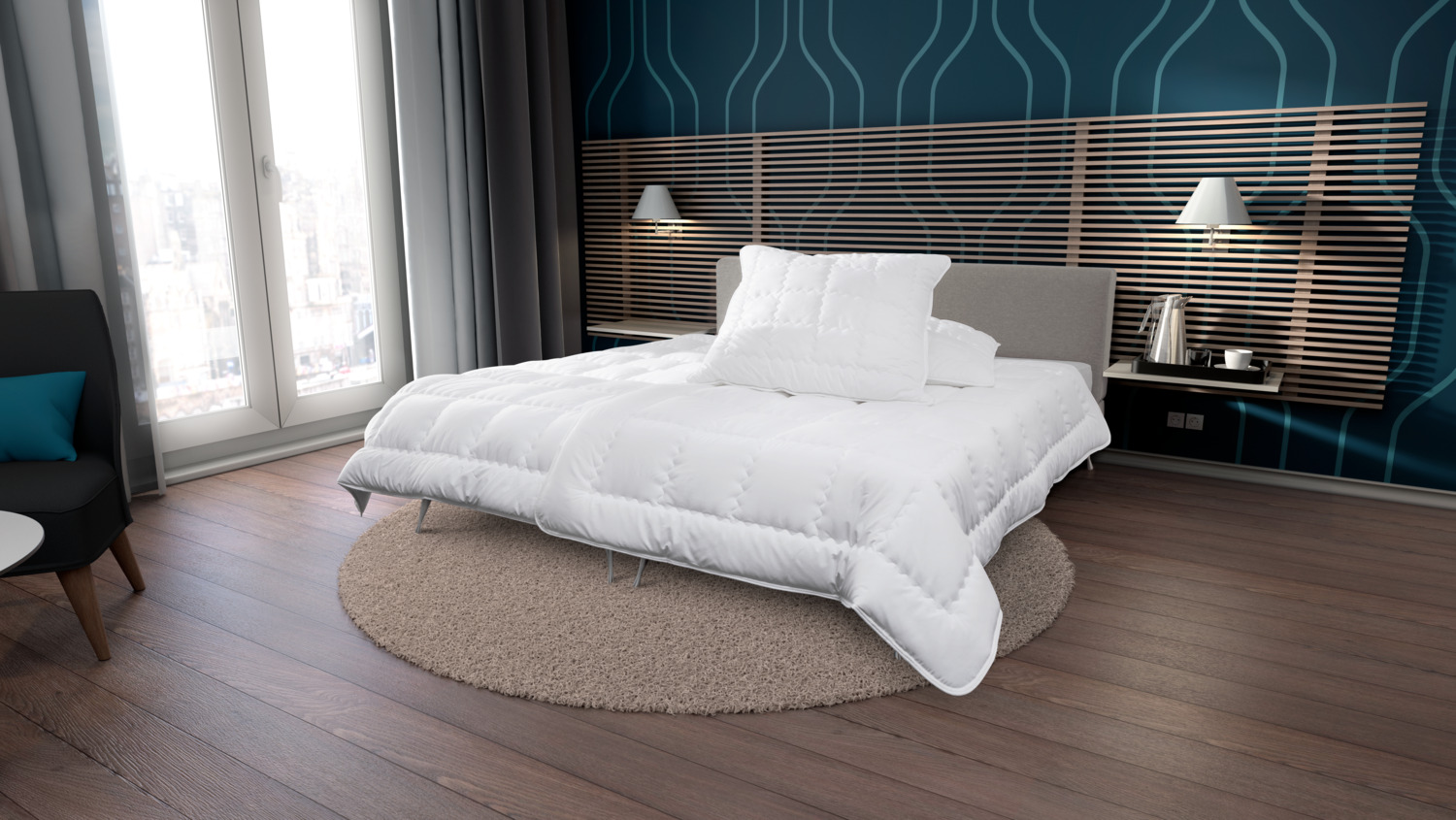 ERWIN M. Profiwash Fiber Summer Duvet, 260x240 cm, White, Hypoallergenic Polyester Filling, Cotton Blend Cover, Boil-proof 95°C, OEKO-TEX Standard 100