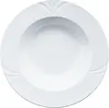 Pulsiva Rena Deep Plate Set of 6, White Porcelain, 23 cm Diameter, 340 ml Capacity, Relief Pattern, Dishwasher and Microwave Safe